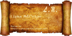 Lipka Márton névjegykártya