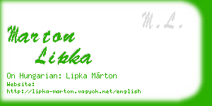 marton lipka business card