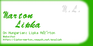 marton lipka business card